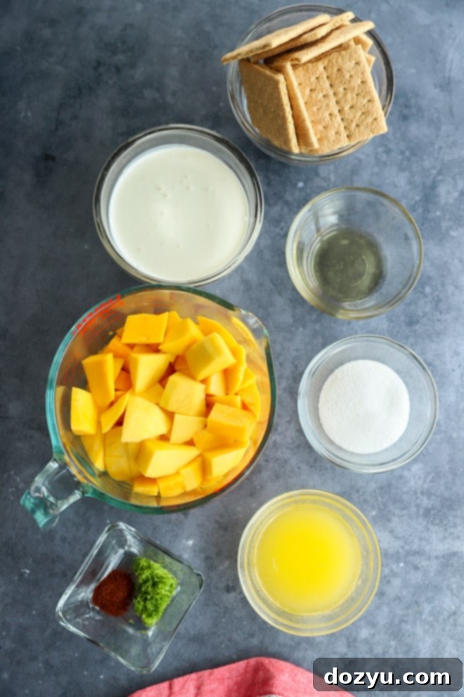 Sweet Mango Mousse with a Spicy Citrus Crunch 3 Photo of ingredients for mango mousse