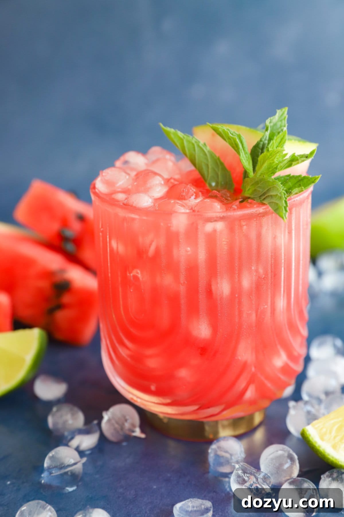 watermelon gin cocktail in a glass image