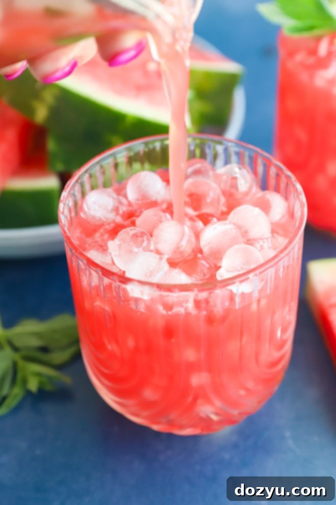 Picture of making a watermelon gin cocktail