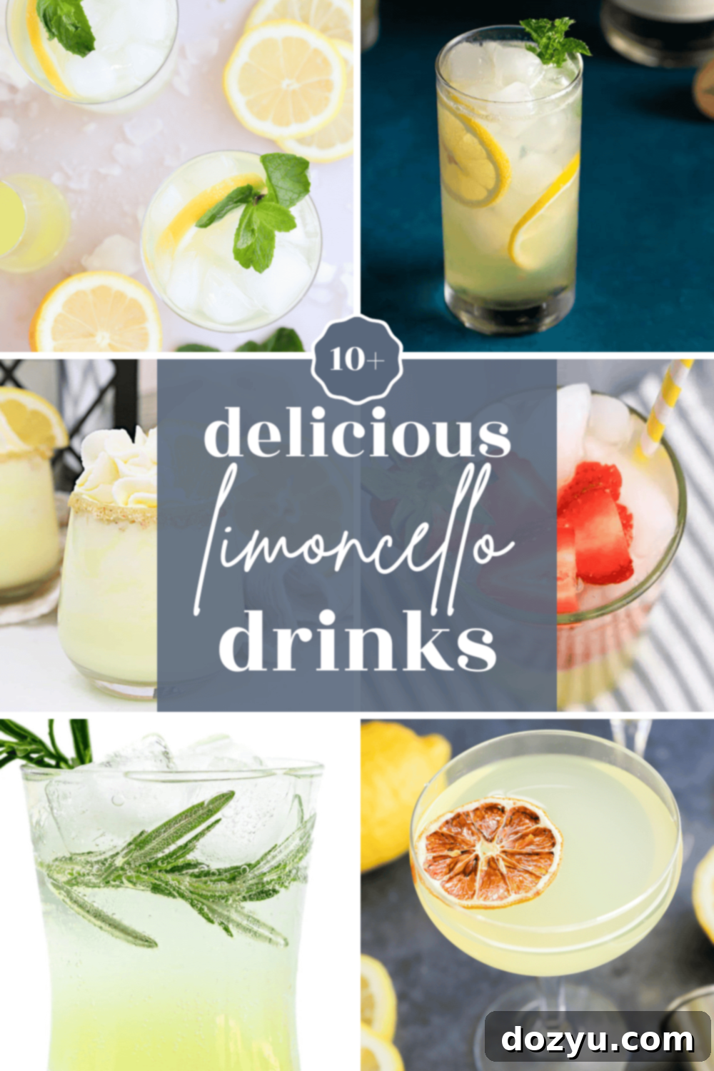 Limoncello cocktails pinterest graphic