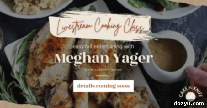 livestream cooking course fall entertaining banner with autumn produce