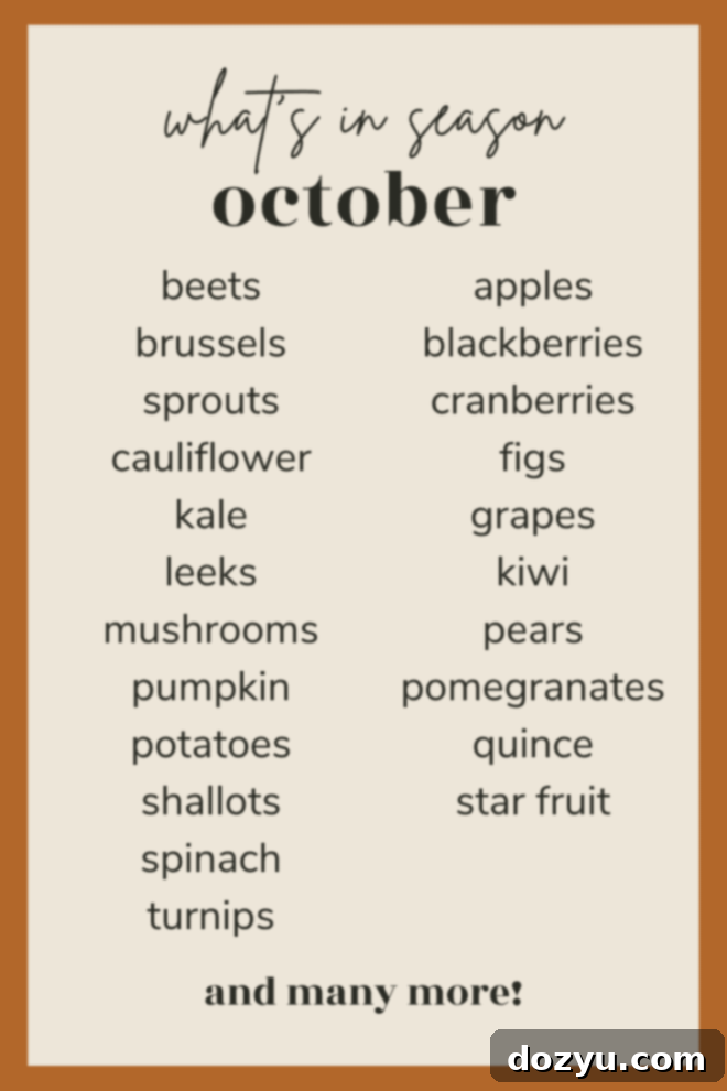 what's in season in october pinterest guide graphic
