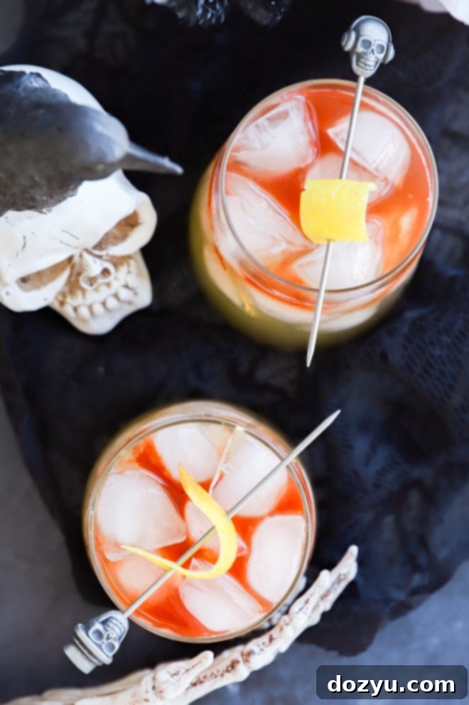 Pretty spooky drinks with bourbon and st germain