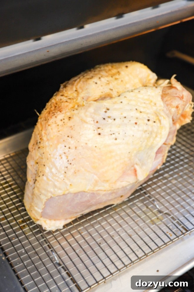 Signature Smoked Turkey Breast 5 Smoking a brined turkey breast on a Traeger