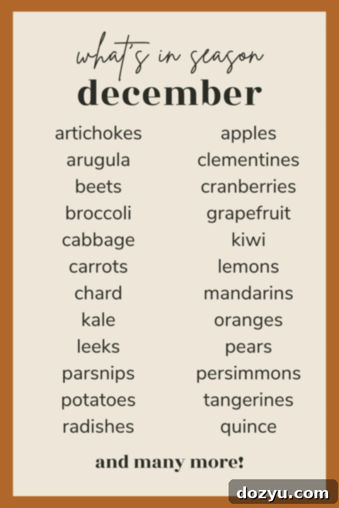 December Seasonal Produce Guide 3 what's in season in december pinterest image