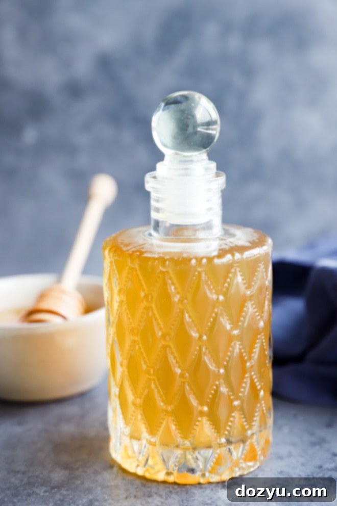 sweetener for drinks, desserts, and more in a bottle, perfectly clear and ready to pour