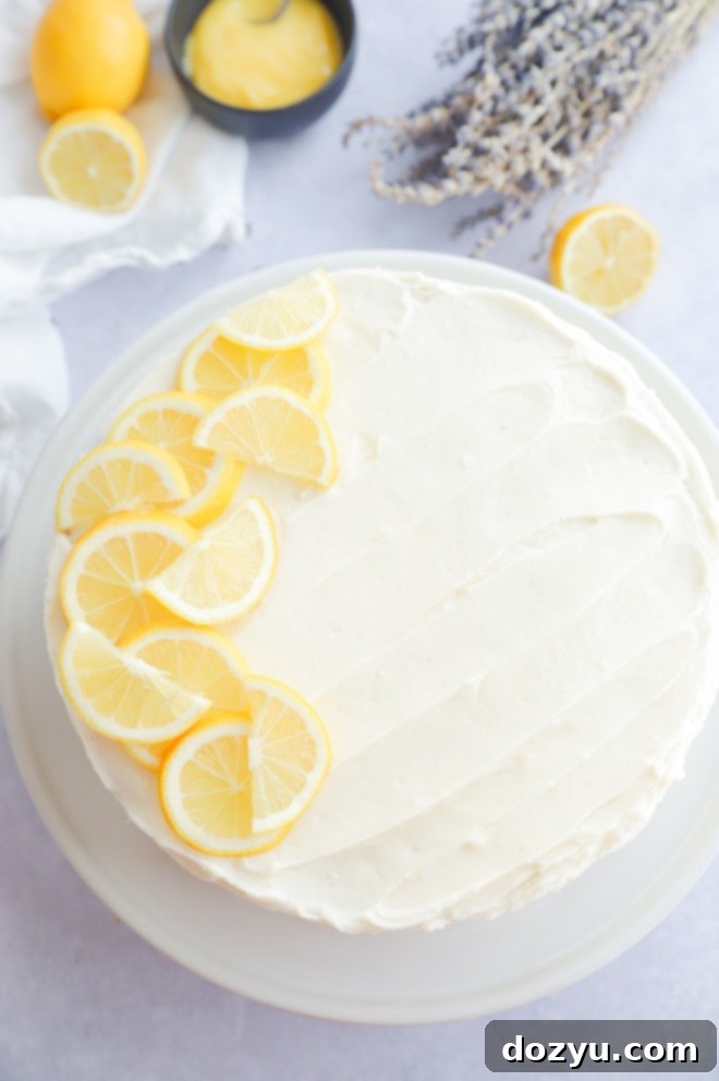 Cream cheese frosted cake with vanilla bean cake layers