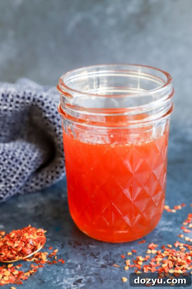 hot honey in a glass jar