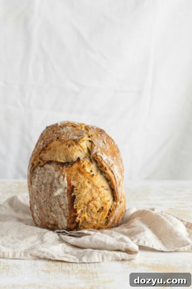 italian bread loaf on linen