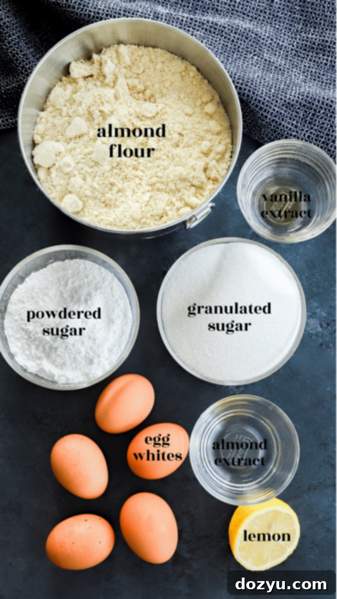 amaretti biscuits ingredients image in bowls with text labels