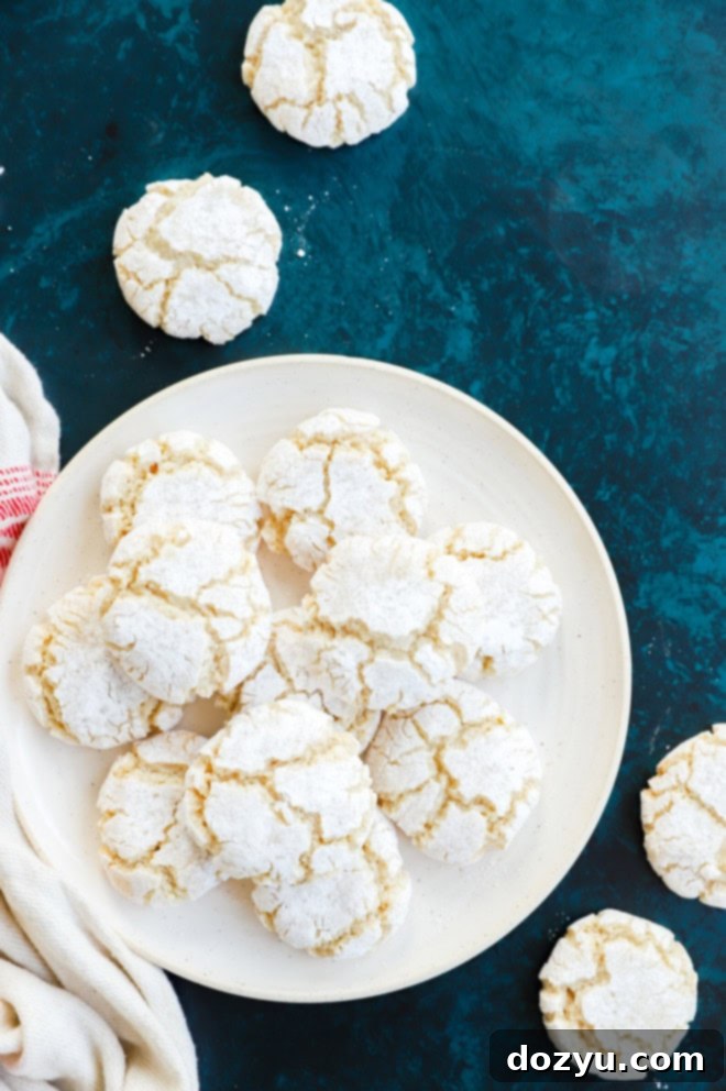 amaretti biscuits on plate with linen