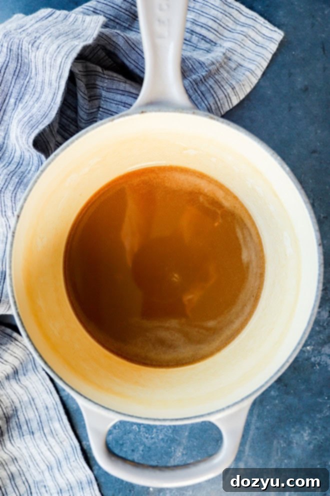 making caramel in a saucepan