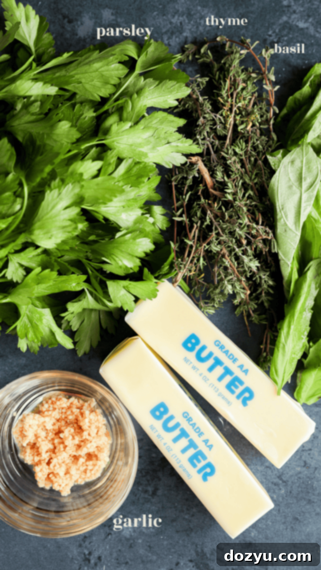 garlic herb butter ingredients image