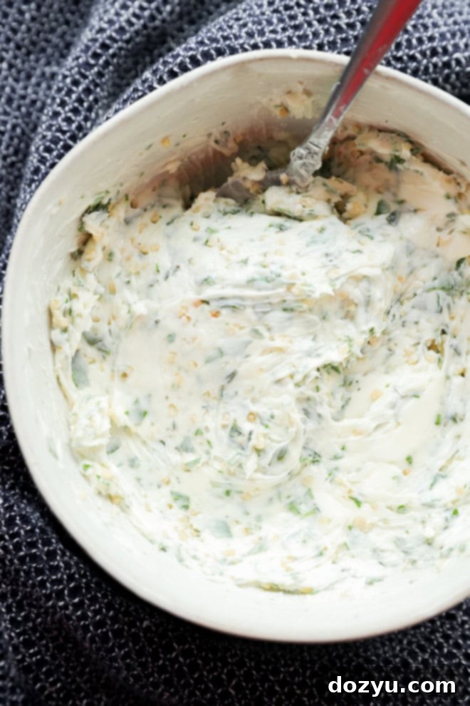 bowl of garlic herb butter