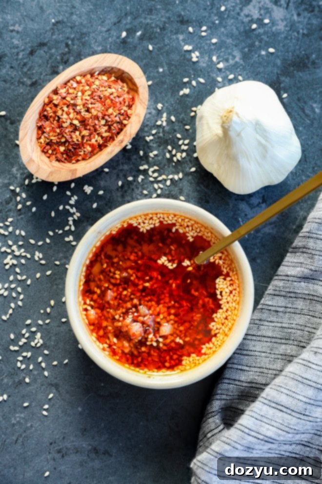 bowl full of chili garlic oil recipe