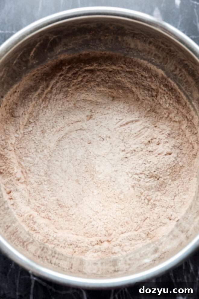 dry ingredients combined in a large bowl