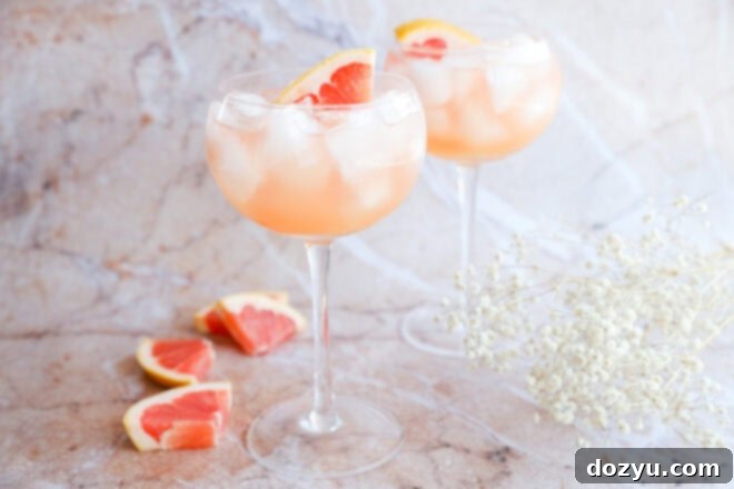 Rosé Elderflower Spritz Cocktail horizontal social media image