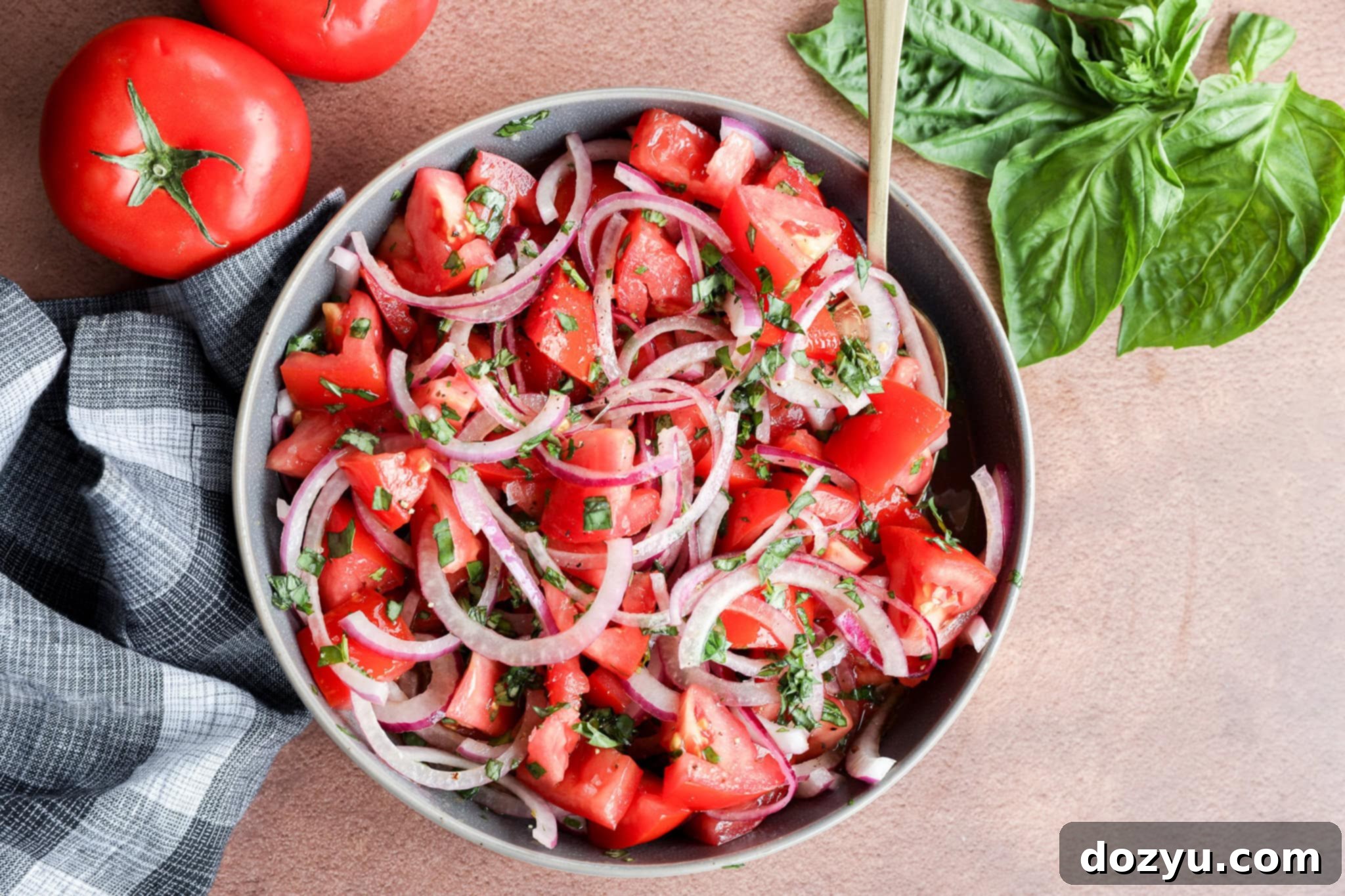 Tomato onion salad horizontal social media image