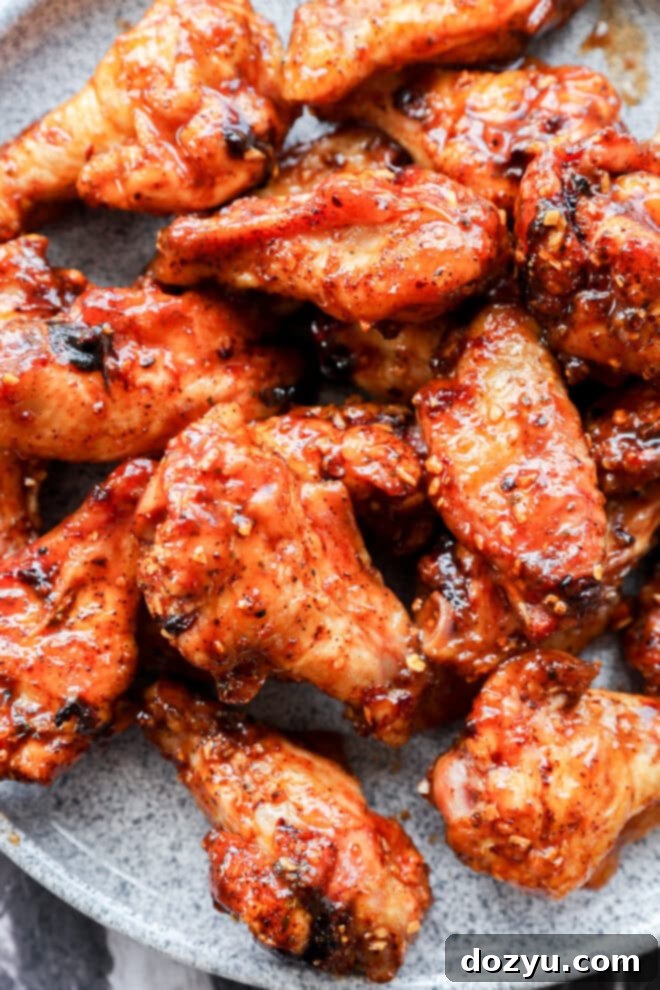 Effortlessly Delicious Smoked Wings 2 bbq poultry appetizer on grey platter