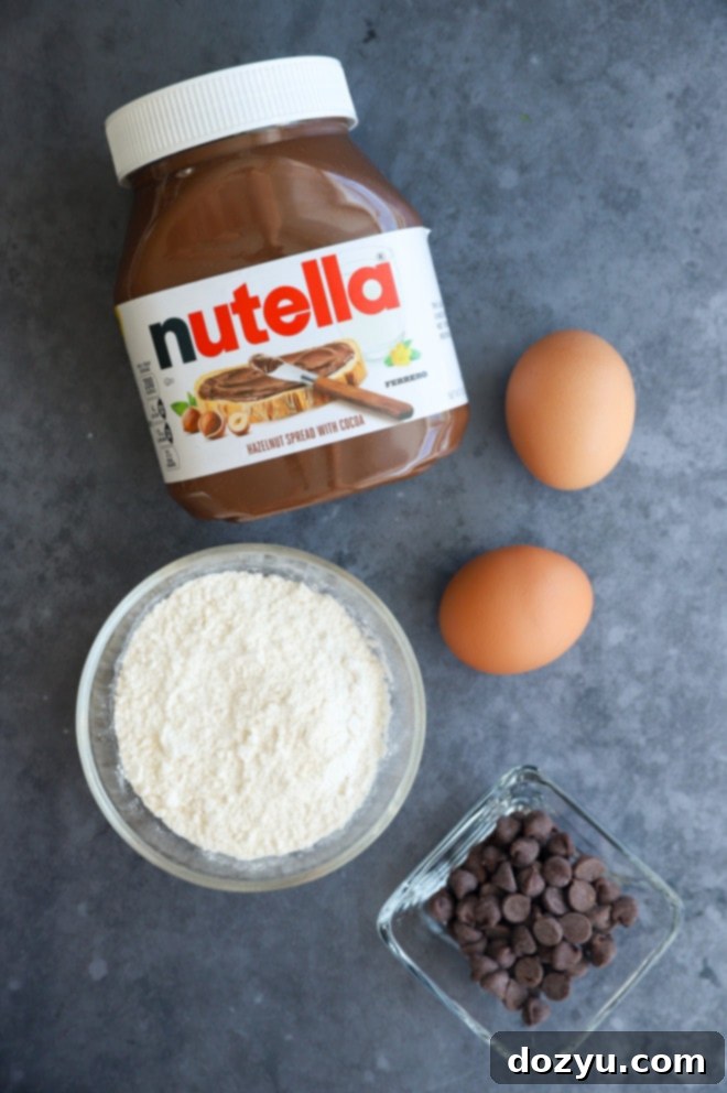 Ingredients for nutella cake bites