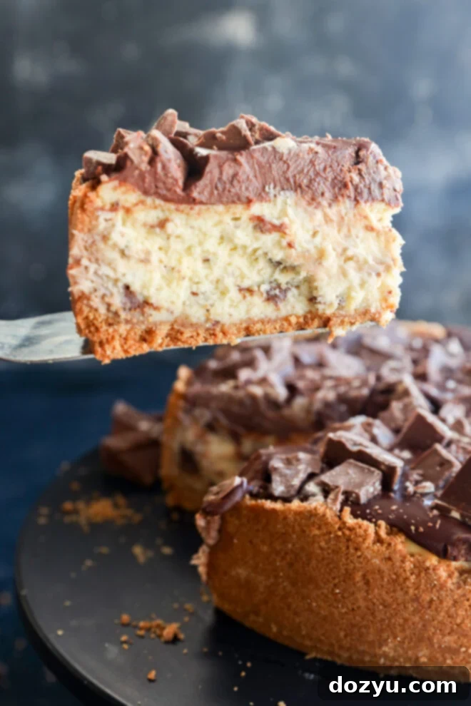 Slice of Toblerone cheesecake.